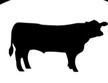 Logo of Oak Barn Beef from Nebraska featuring a silhouette of a cow.